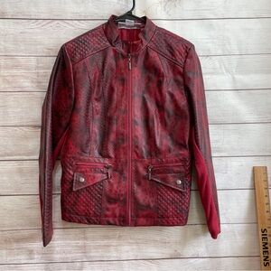 VINTAGE‎ Z STUDIO RED FAUX LEATHER JACKET